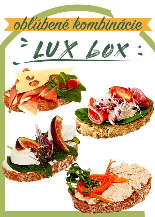 Lux box obložených chlebíčkov
