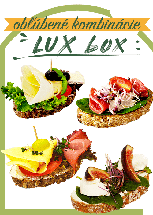 Lux box obložených chlebíčkov